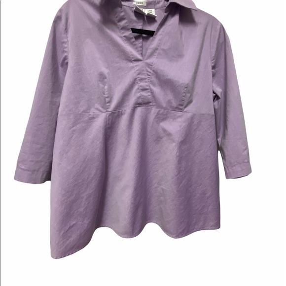 Duo Maternity Stretch Top Blouse Large Lavender Office Casual - Picture 4 of 9
